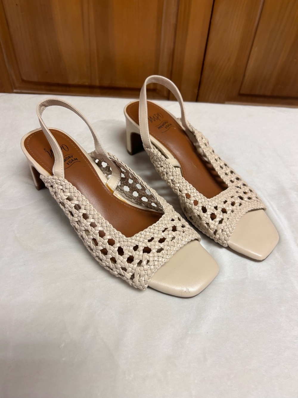 Impo Beige Everly Woven Slingback Sandals - Picture 2 of 7
